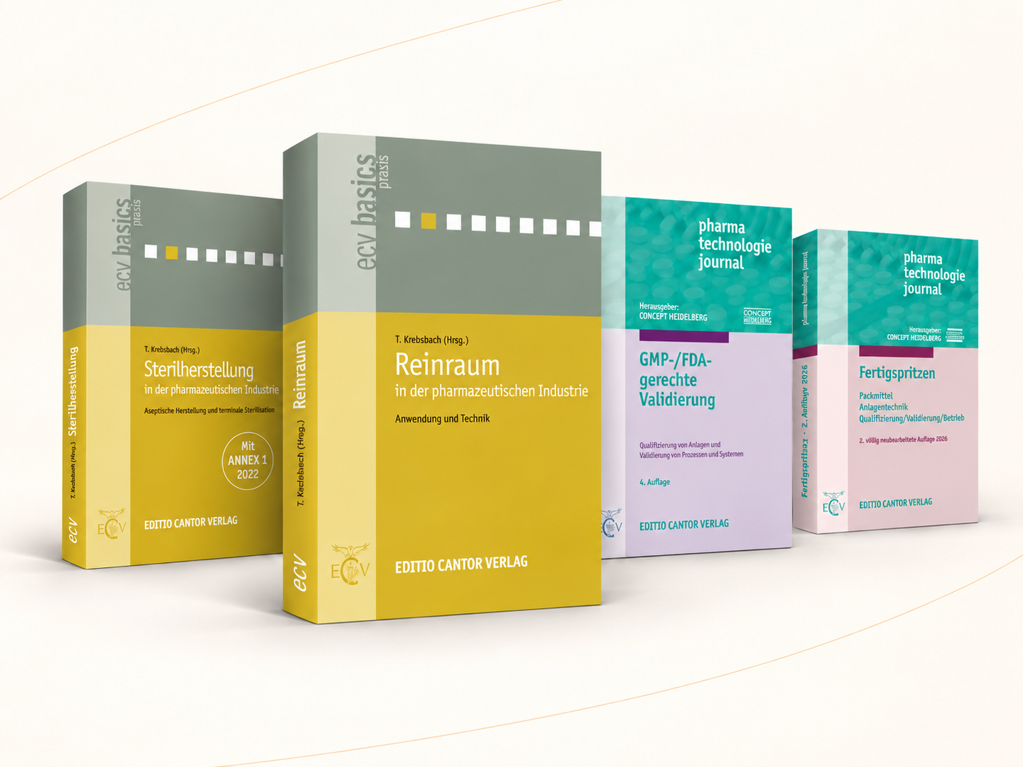 Selection of ECV professional books on cleanrooms, sterile manufacturing and validation